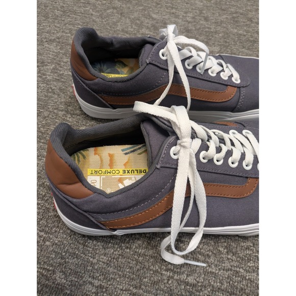 Vans Ward Deluxe Gray Brown Canvas Low Top Skater Shoes Mens 9.5 721356 - Picture 3 of 10